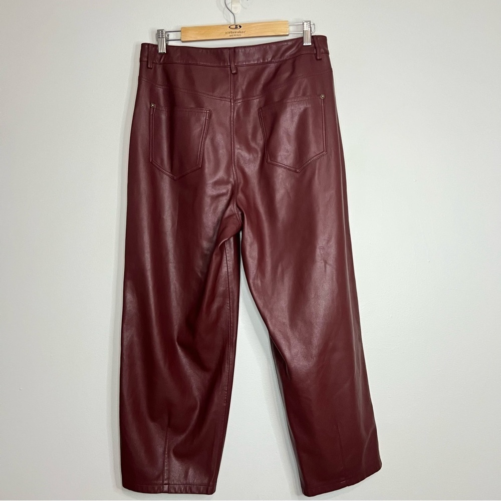 Anthropologie pilcro Burgundy Cropped Pants leather size 30 - Picture 5 of 10